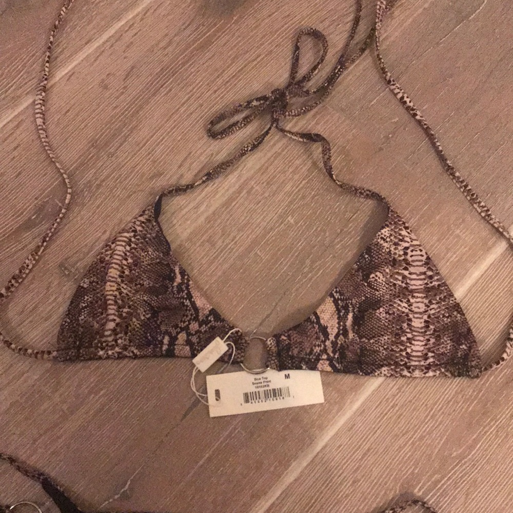 Frankie’s Bikinis Boa snake skin Bikini top